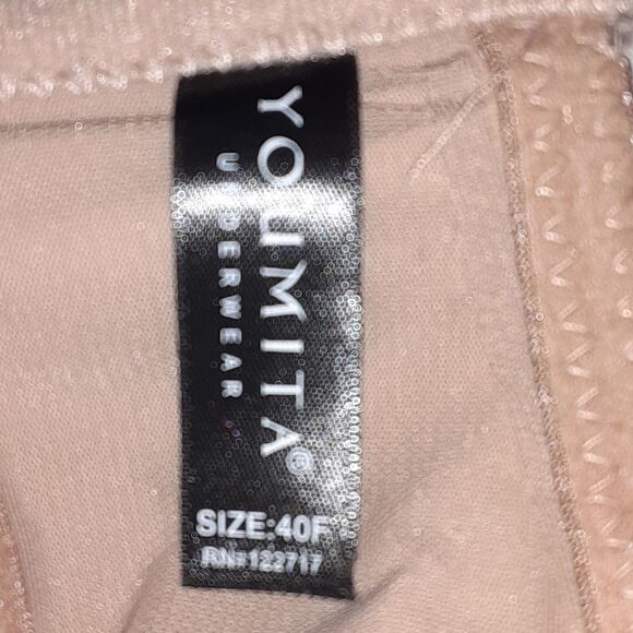 Youmita 40DDD Tan w/Blue Floral Lace Bra NWT - Picture 7 of 12